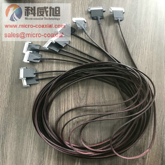 Custom DF80-50S micro coax cable hrs DF56-40P-SHL fine pitch connector cable DF81-30P-SHL cable vendor FX15S-41P-GND Custom Micro-Coaxial Assemblies suit ultrasound applications cable